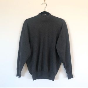 Vintage wool and cashmere gray mock neck sweater